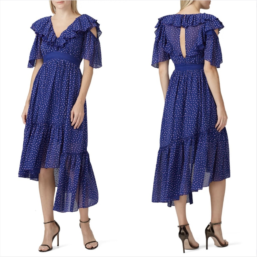 Three Floor Blue Polka Dot Dress UK12/US8